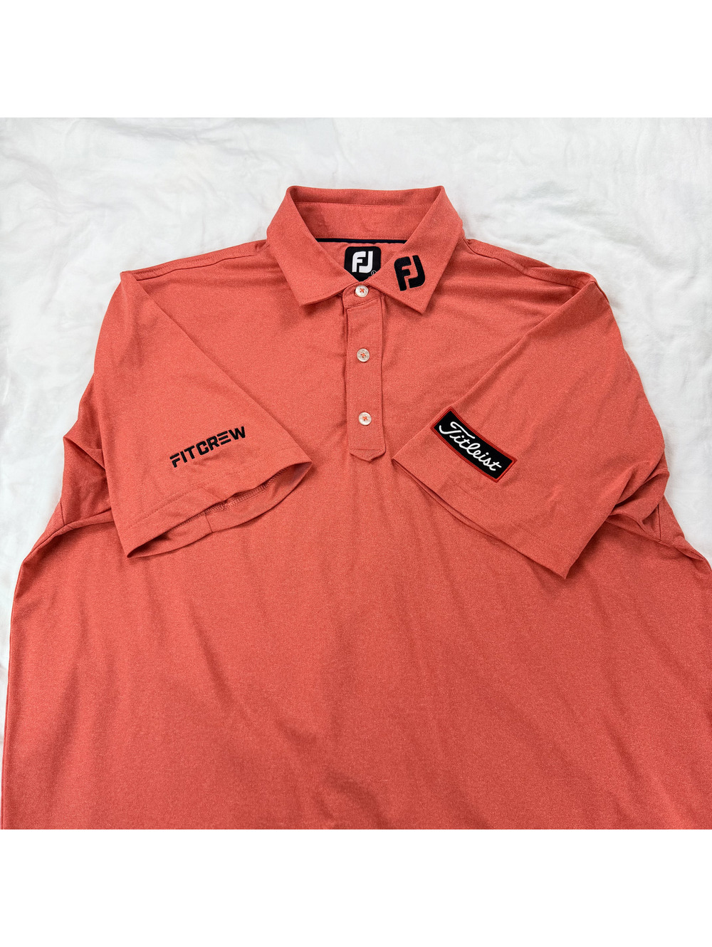 FootJoy Titleist FITCREW Mens L Heather Red TourLisle Golf Polo FJ Staff
